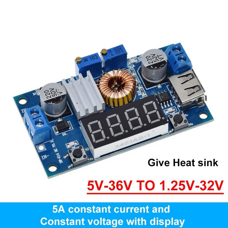XL4015 5A DC a DC CC CV Placa de Carga Reductora para Batería de Litio Convertidor de Potencia LED Cargador de Litio Módulo Reductor XL4015 E1