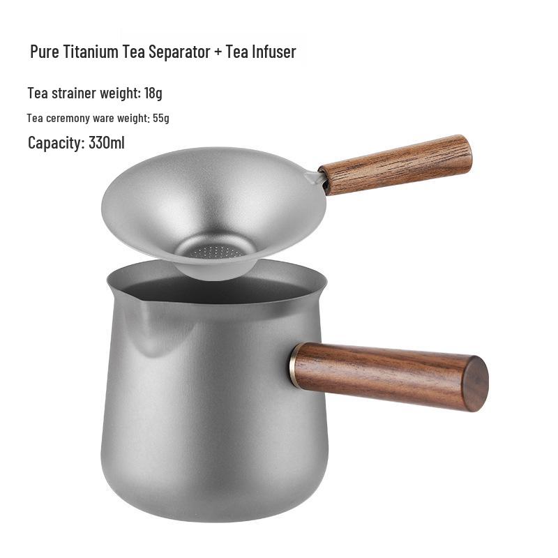 Pure Titanium Sandblasted Tea Infuser with Lightweight Handle