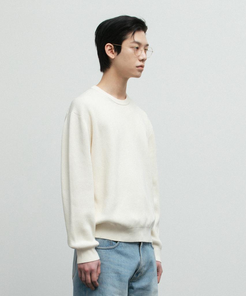BLANKROOM All-Weather Crew Knit_Ivory