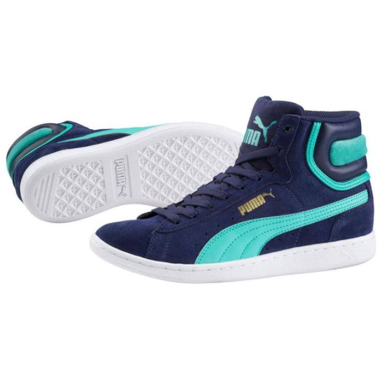 Puma Vikky Mid Durable Non-Slip Casual Sneakers Women Sneakers Blue 356716-03