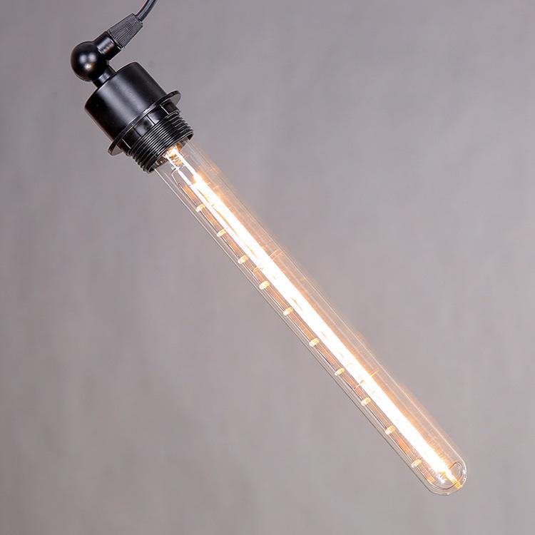 Vintage Industrial Wrought Iron Pendant Lamp with Edison-Style Energy-Saving Tube for Coffee Shop or Bedroom