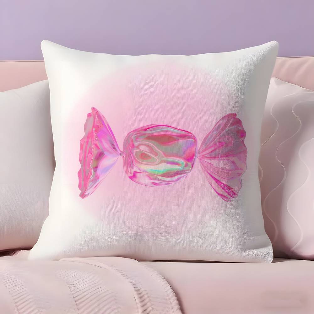 sweet pink candy Pillow Case  Ultra Soft Skin Friendly Fabric Cloud Like Comfort & Concealed Zipper