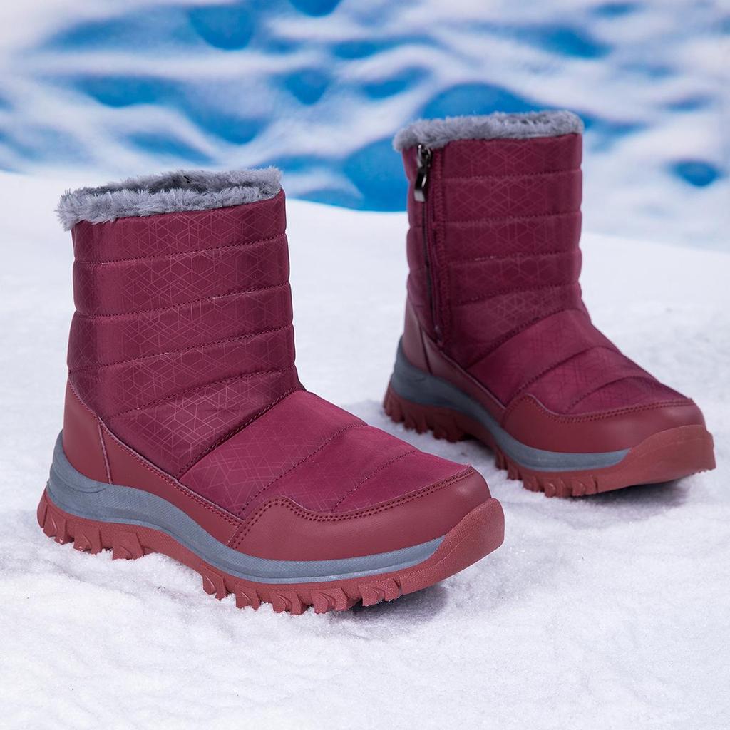 Women's Fleece-Lined High-Top Snow Boots - Warm, Thick, Plus Size Cotton Short Boots for Autumn/Winter Fashion