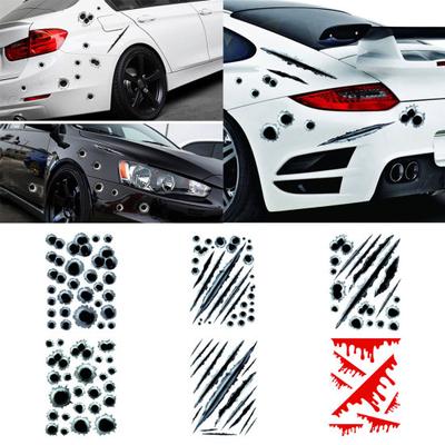 Adesivo de impressão de buraco de bala, estilo de carro, decalque de decoração de janela reflexiva