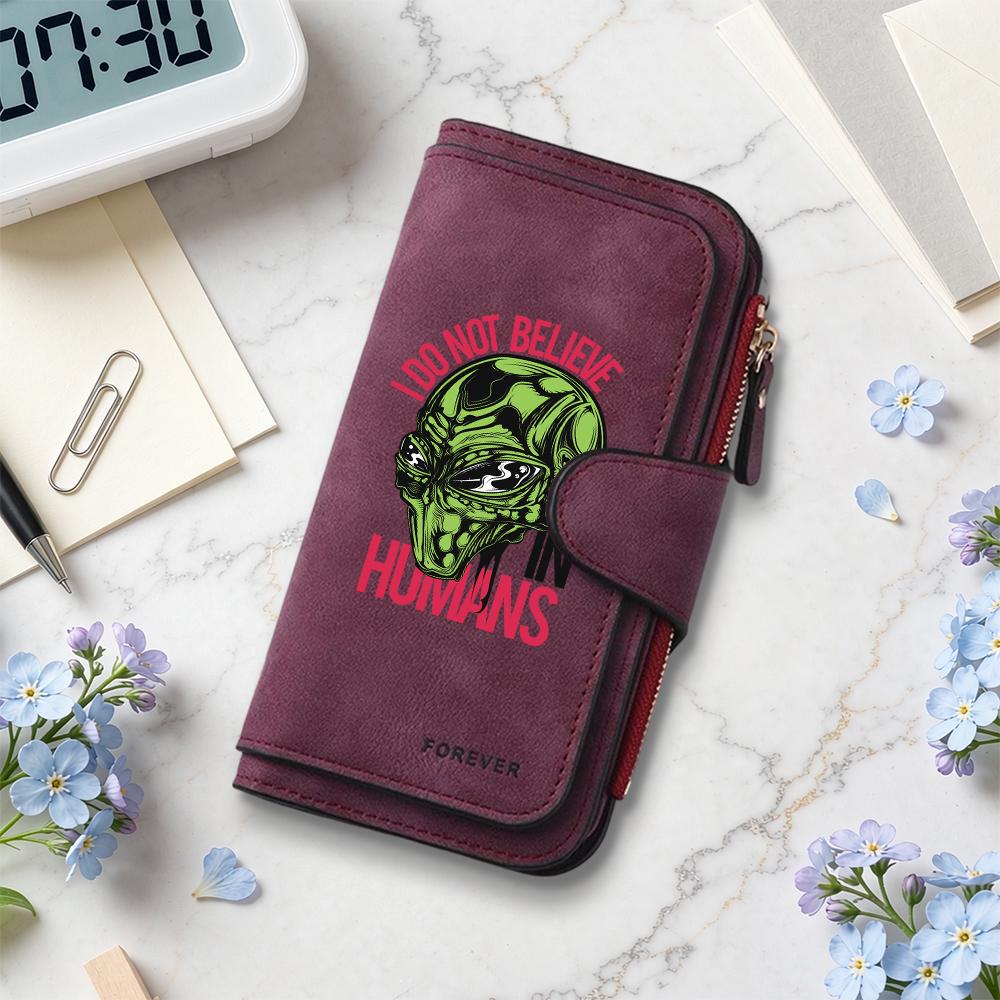 Alien Pattern Long Wallet Fashion Multi Card Holder Casual Purse