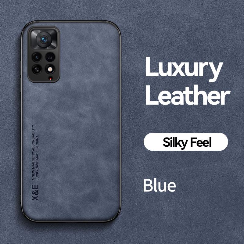 Funda For Xiaomi Redmi Note 11 11S Magnetic Car Holder Leather Phone Case For Redmi Note11 Pro 11E Pro 5G Soft Frame Back Cover