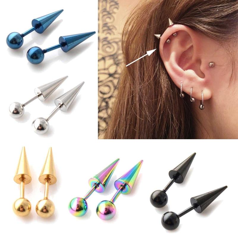 Women Men Round Ball Spike Earrings Stainless Steel Earrings Stud Earrings Punk Gothic Jewelry Gifts for Earrings Lovers