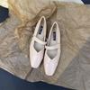 2025 spring new French niche thick heel high heels women's head temperament one-word buckle belt Mary Jane shoes women
