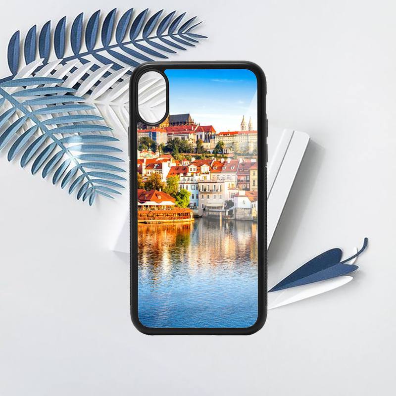 Prague Europe Prettiest Bridges City Phone Case PC pro iPhone 11 12 13 pro XS MAX 8 7 6 6S Plus X XR Luxusní skořepinové pozadí