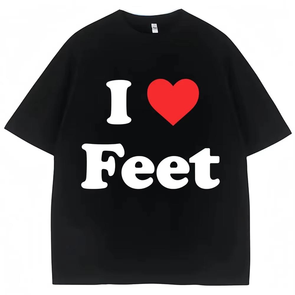 2026 Milf Unisex I Love Feet Funny Meme TShirts Unisex Unisex Humor Fashion T Shirts Soft Cotton ONeck Casual T Shirt Streetwear