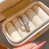 18k Gold Plated Zircon Geometric Open Ring For Women Jewelry Accessory