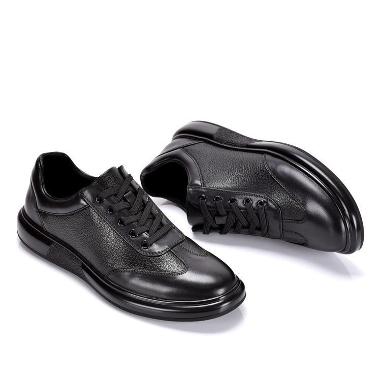 Deerskin Leather Shoes Men'S 2024 Autumn New Soft Bottom Breathable Comfortable Flat Heel Soft Leather Men'S Leather Casual Board Shoes