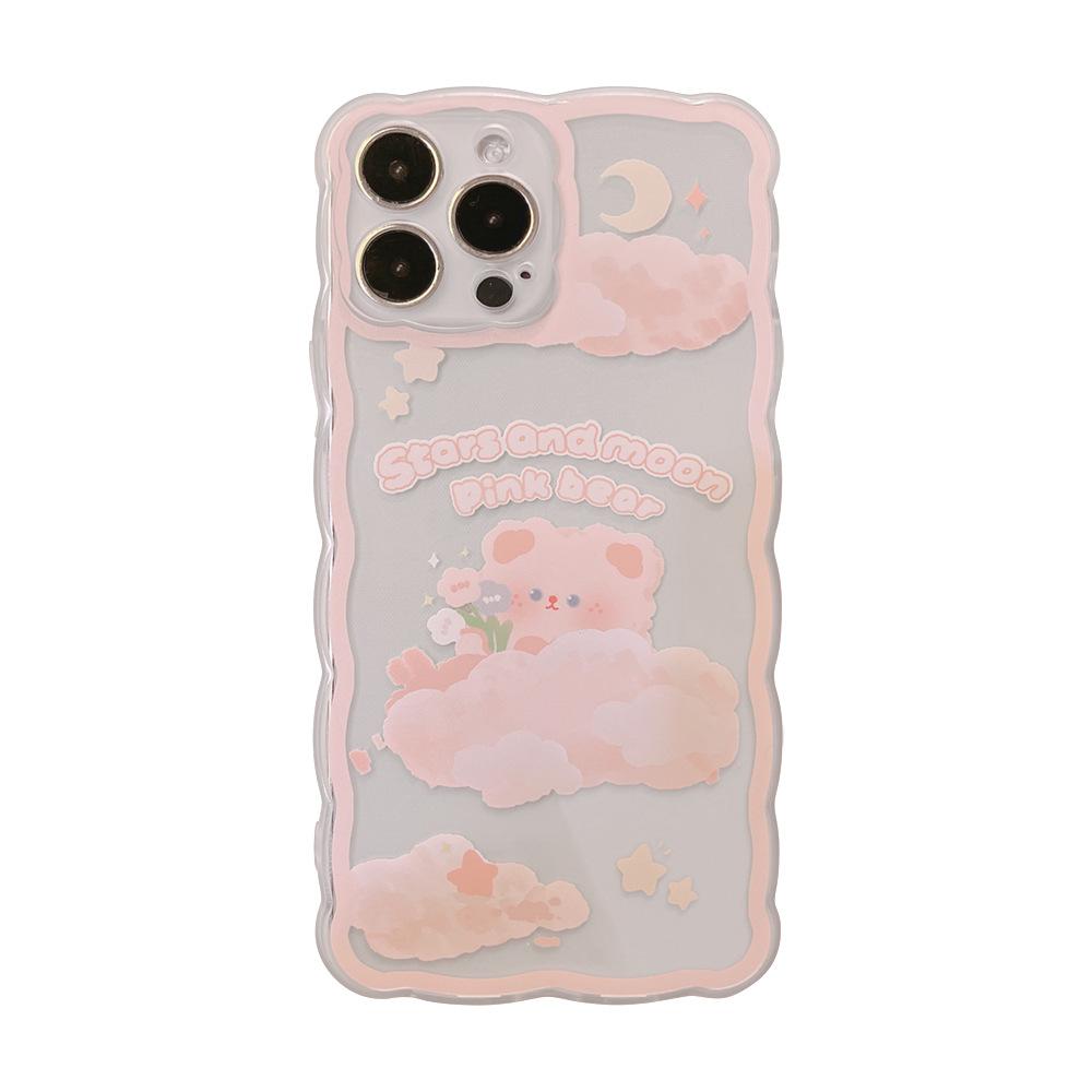 Wavy Lace IPhone 15 Mobile Phone Case 13 Apple 14 Promax Transparent 12 Protective Case 16 Suitable for 11 Soft Case
