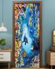 Door Sticker Mural Peel and Stick, Removable Self-Adhesive Bonfires Door Wallpaper for Home Decor