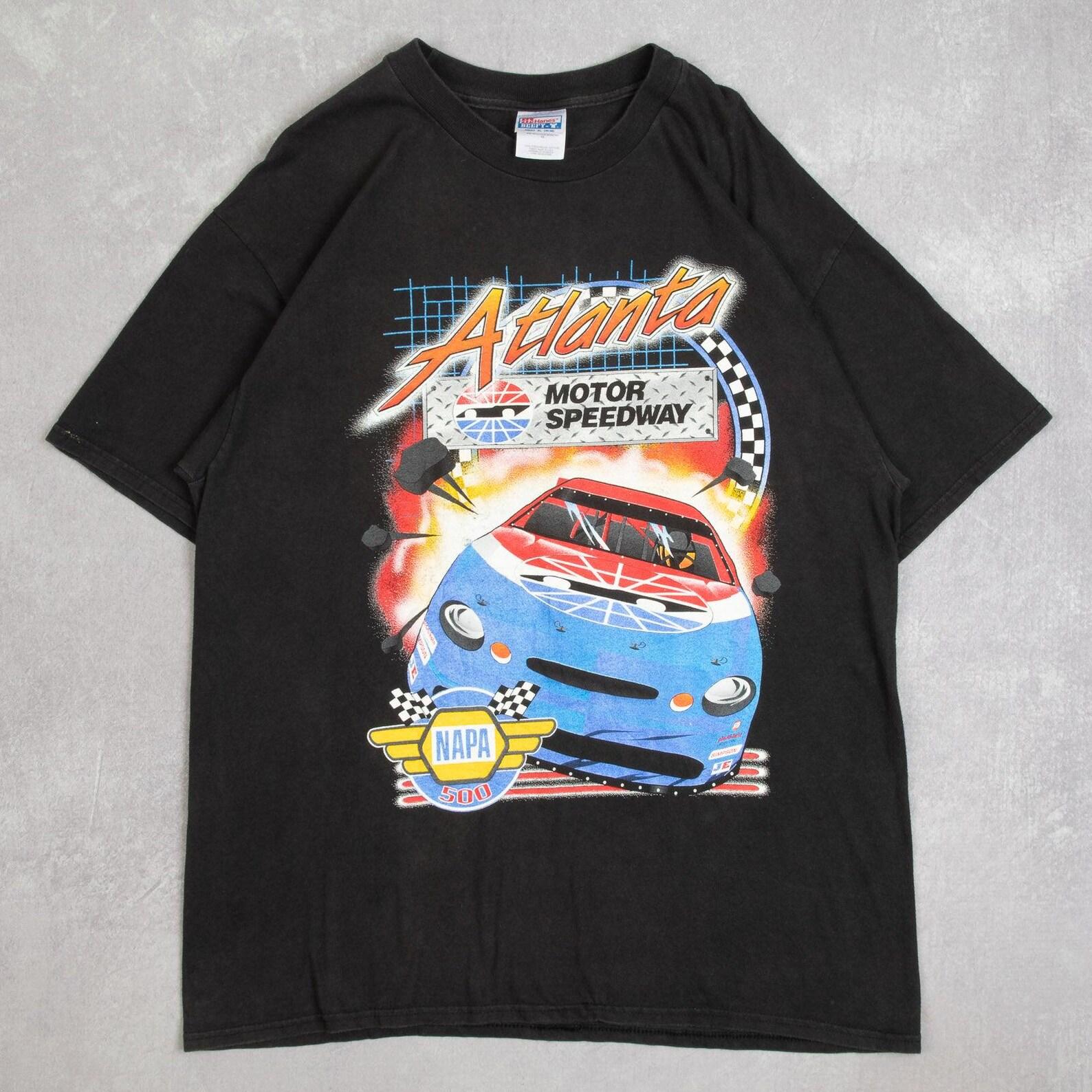 Hanes Beefy Vintage Atlanta Napa 500 Single Stitch T-Shirt X-Large Men s 1997 Black Motorsport S