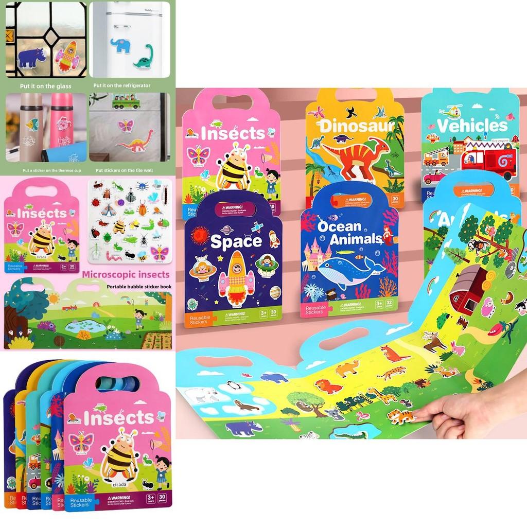 Children Sticker Book With Reusable Paper And Bubble Stickers For Early Learning And Brain Development