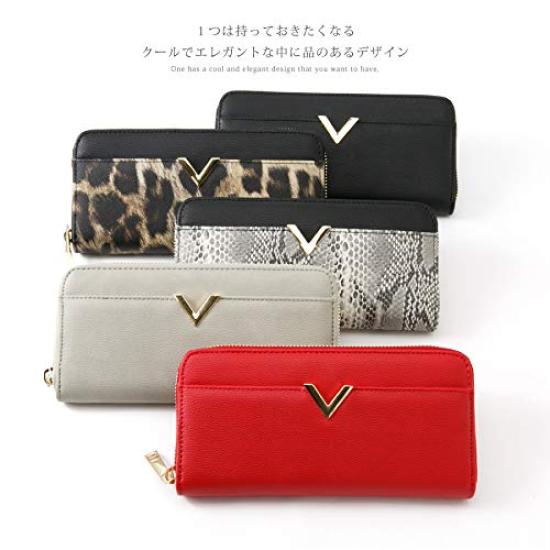Alto Rose Long Wallet with V-shaped Metal Fittings, Sister, 160055-09, Red