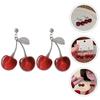 1 Paar Damen Ohrringe Mit Roten Kirsch-Anhängern, Modische Anhänger-Schmuckstücke