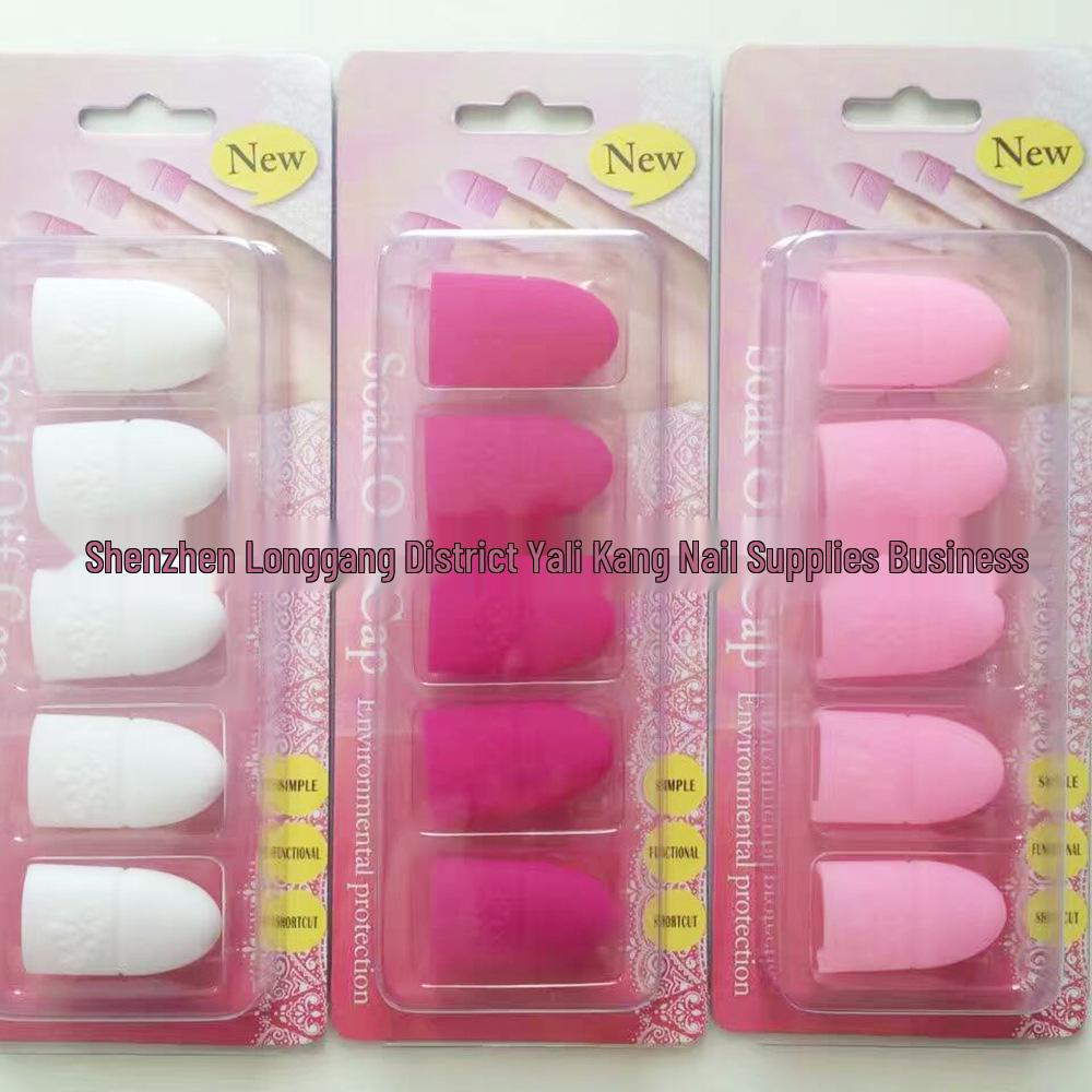 

Набор для снятия лака с ногтей из силикона и ватных дисков - 5 упаковок Purple Silicone Nail Polish Remover Set