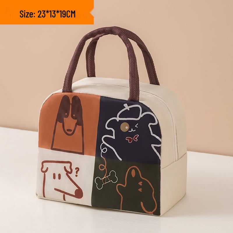 Stylish Cartoon Insulated Lunch Tote - Large Aluminum Foil Liner for Work, Picnics, Kids.