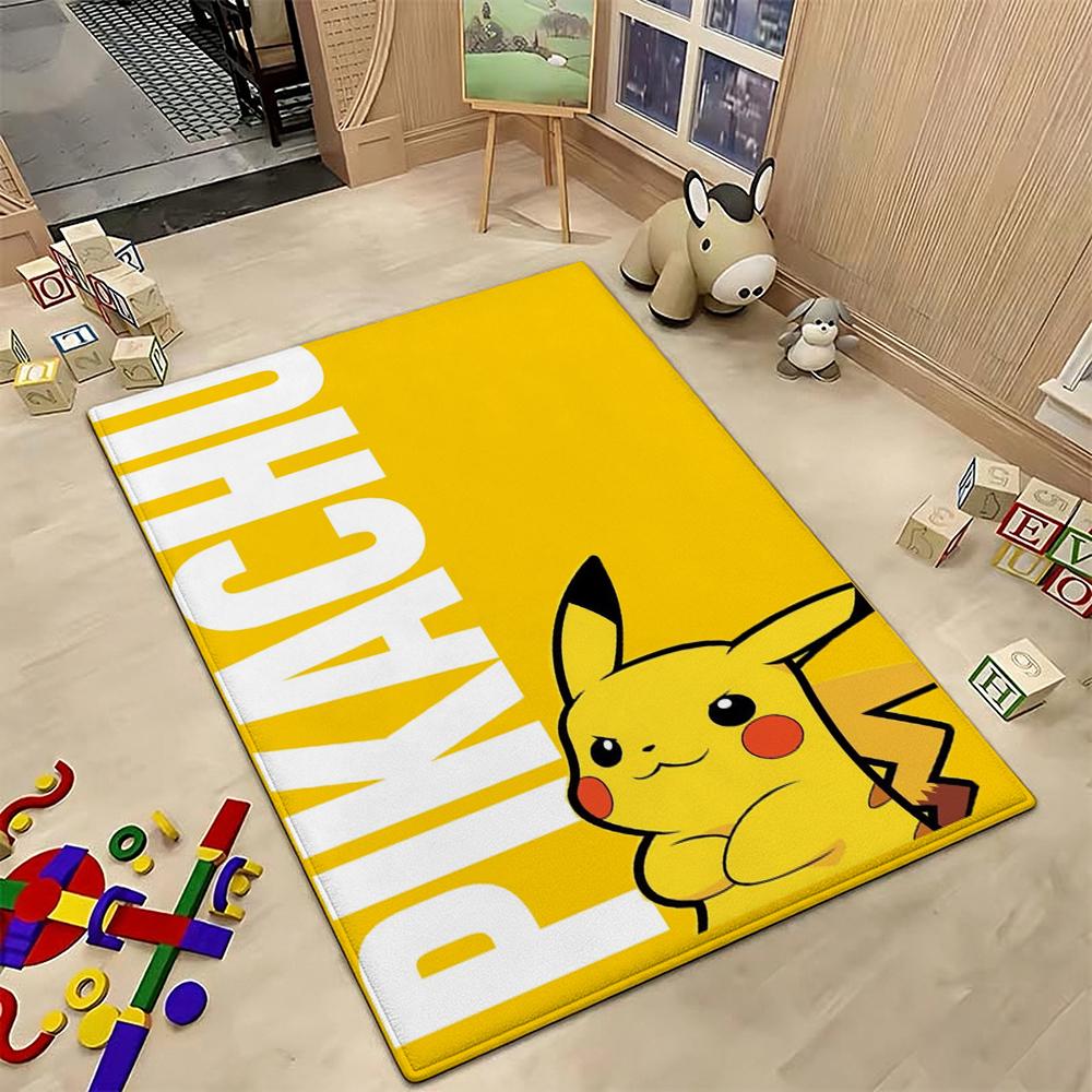Pikachu Unleashes Rectangular Rug Thick Nonslip Carpet For Gaming Room Play Area Home Party Decor Gift For Friends