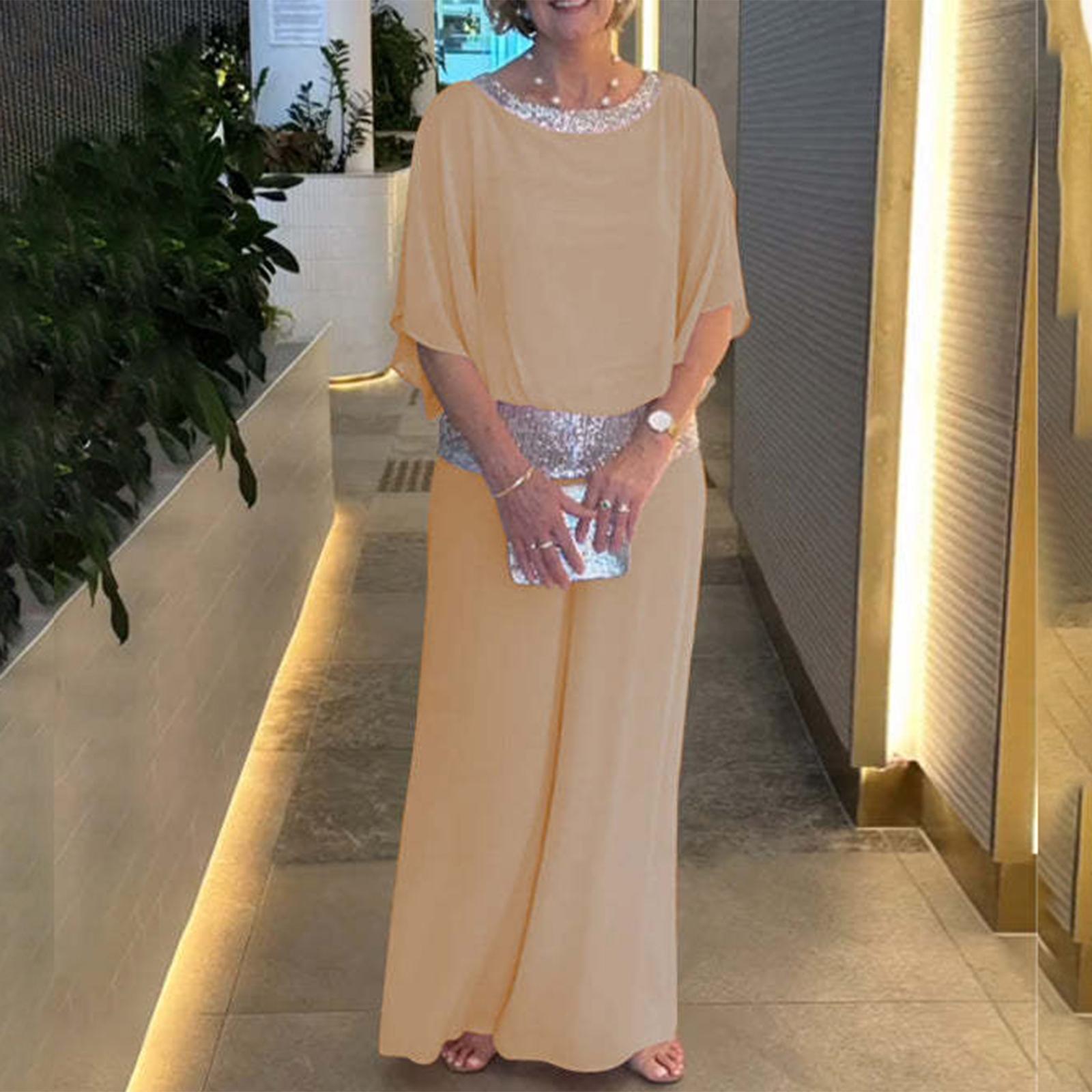 

Женский модный комплект: топ с коротким рукавом, круглым вырезом, разноцветными пайетками и лоскутной отделкой, брюки с широкими штанинами XL хаки