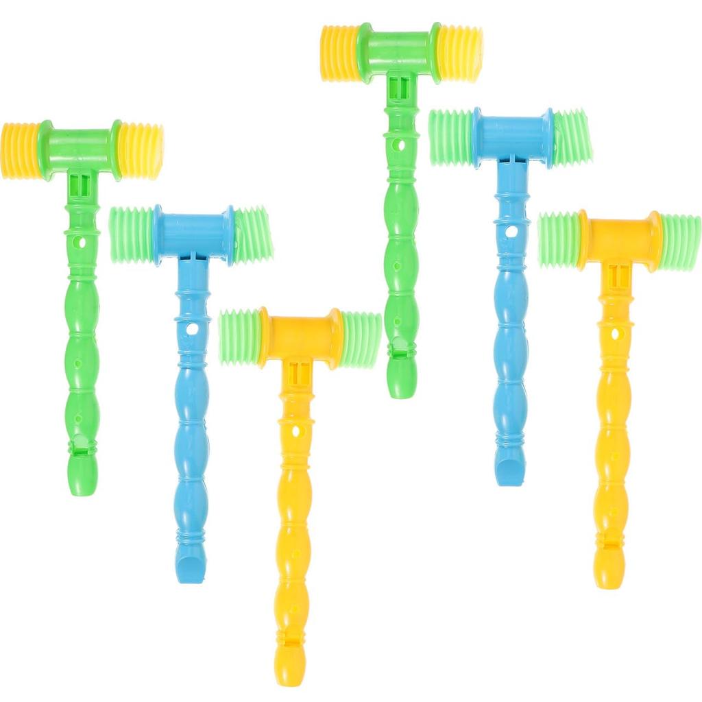 Ibasenice Mini Inflatable Hammer Toy, 6-Piece Set, for Kids, with Pikopiko Sticks