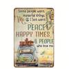Vintage Bohemian Iron Wall Art Sign 12x8 Inch Hippie Peace Retro Car Decor