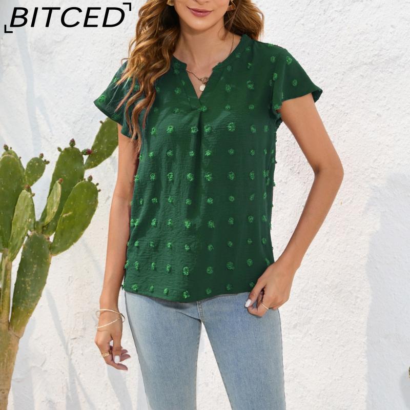 BITCED Spring/Summer Women's Loose-Fit Casual T-Shirt O-Neck Short-Sleeve Commuter Sweater Top