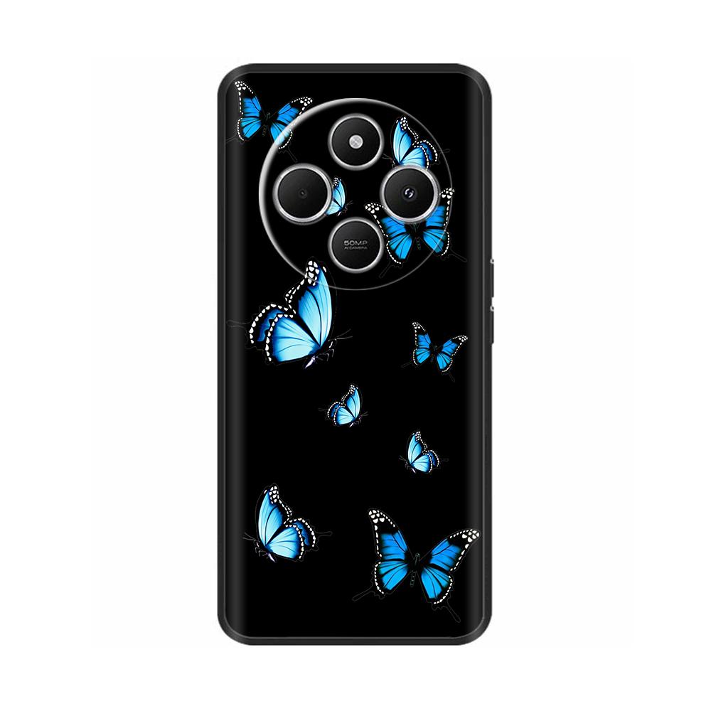 Luxury Painted Case For Redmi 14R 5G Soft Black Silicone Bumper Back Cover for Xiaomi Redmi 14R 14C Cases Funda Shockproof Shell