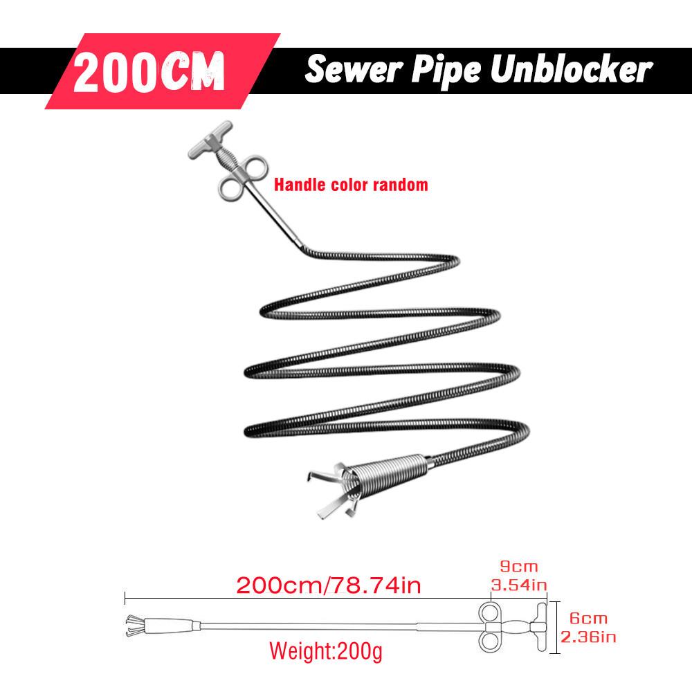 90/160/200/300cm Sewer Pipe Unblocker Snake Spring Pipe Dredging Tool Kitchen Bathroom Sewer Cleaning Tool Kitchen Accessories