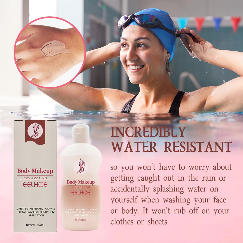 EELHOE Body Concealer Liquid Waterproof Foundation Cream Body Foundation Whitening Cream Body Skin Gloss Concealer Makeup