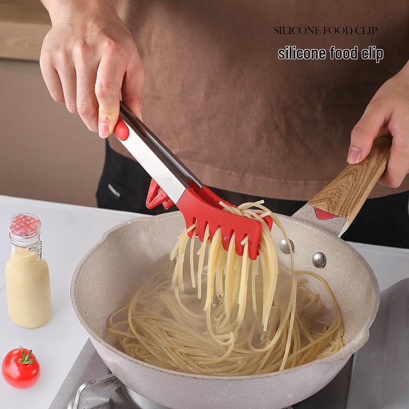 Silikonové multifunkční kuchyňské kleště na těstoviny, nudle a pečení