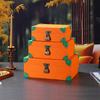 Vintage Green/Orange Treasure Chest Box Decorative Pirate Chest Antique Wooden Storage Keepsake Toy Jewelry Box With Lock