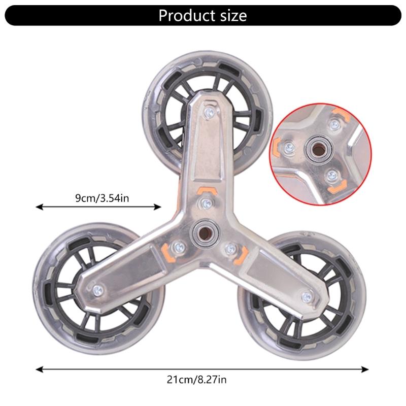 2 st Stål Trappklättringshjul Triangulära Hjul Lätt att Installera Triangulära Hjulhjul för Shoppingvagnstillbehör