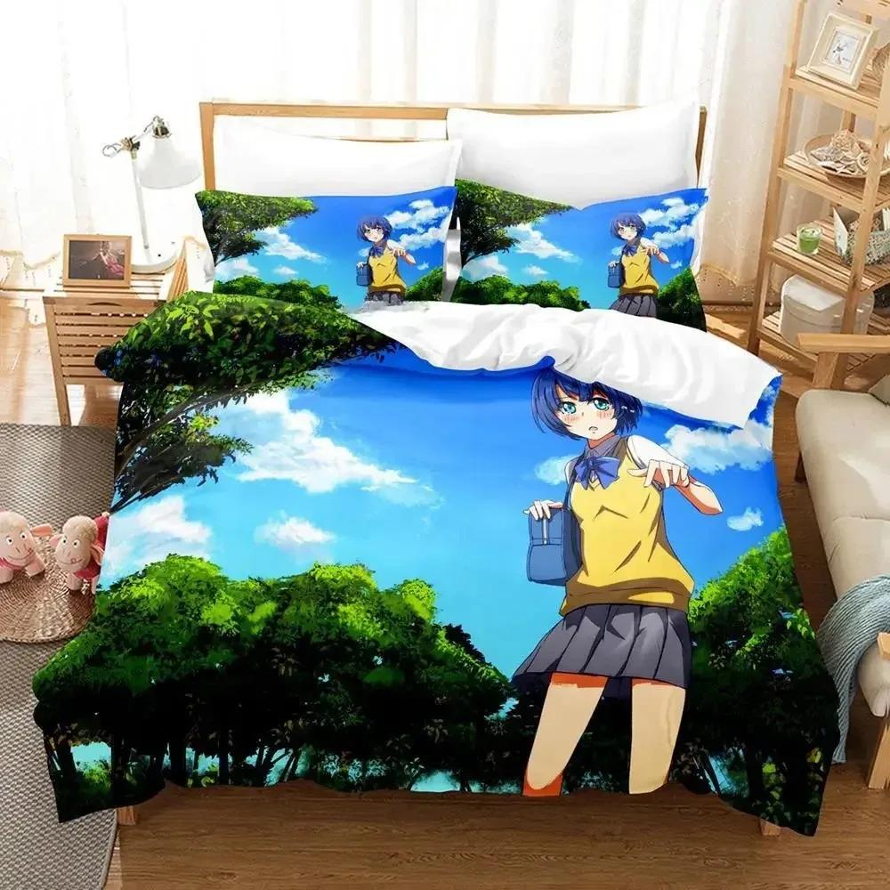 New Kawaii Waiting In The Summer Bedding Set Cartoon Anime Three-Piece Set Adult Kid Bedroom Duvet Cover Sets Twin Bedding Set