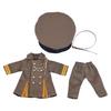 Obitsu 11 OB11 Size Costume Obitsu Doll 11cm Body Military Uniform One Piece Hat Noble Retro Cosplay 4 Piece Set [ISHR] (Brown)