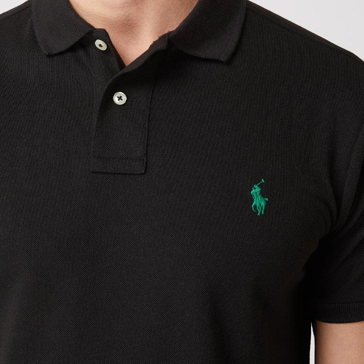 Polo Ralph Lauren Solid Color Logo Embroidered Pullover Casual Short Sleeve Polo Shirt Men Tops Black 710751221-005