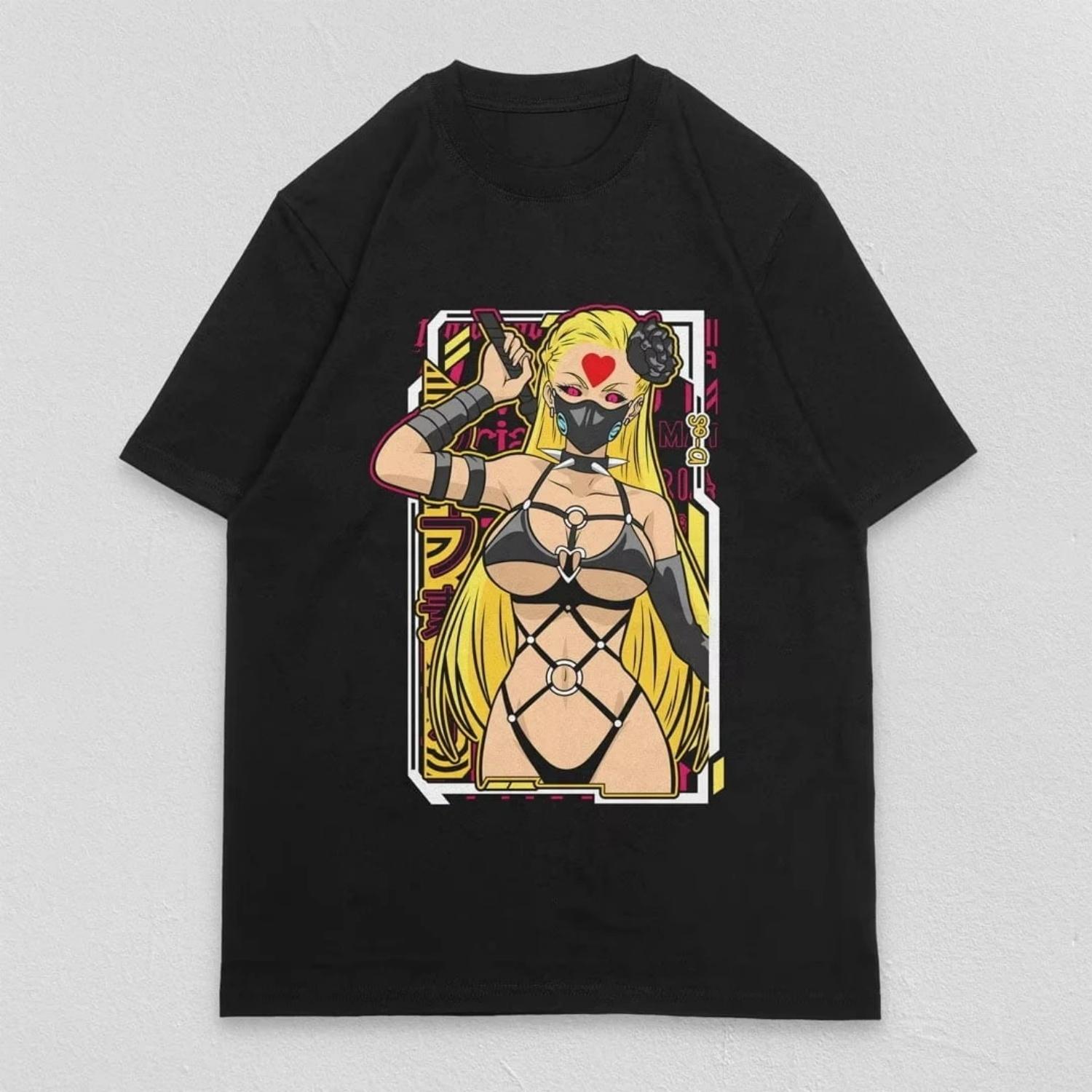 2025 Winter and Autumn Full Time One Punch Mosquito Girl T Shirt s New Vintage Fashion s and s Streetwear Tops S чёрный