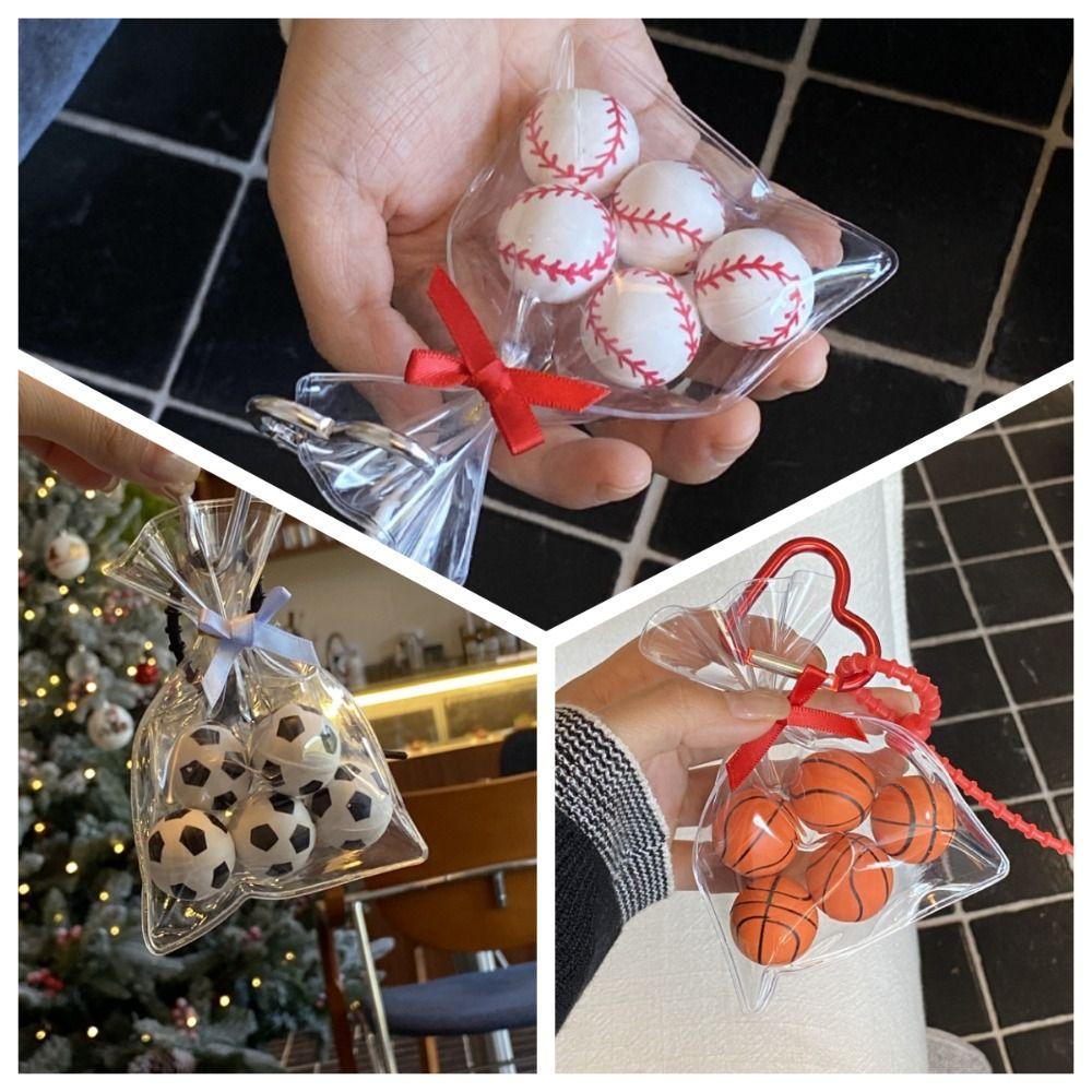 

Transparent Bag Football Keychain Mini Car Keyring Sports Style Baseball Keychain Gift Basketball