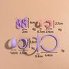 New 8pcs/Set Colorful Circle Acrylic Hoop Earrings for Women Trend Geometric Link Chain Drop Earring Korean Fashion Jewelry Gift