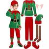 Children's Christmas Costume Women's Dress Set Men's and Women's Adult Green Elf Performance Costume