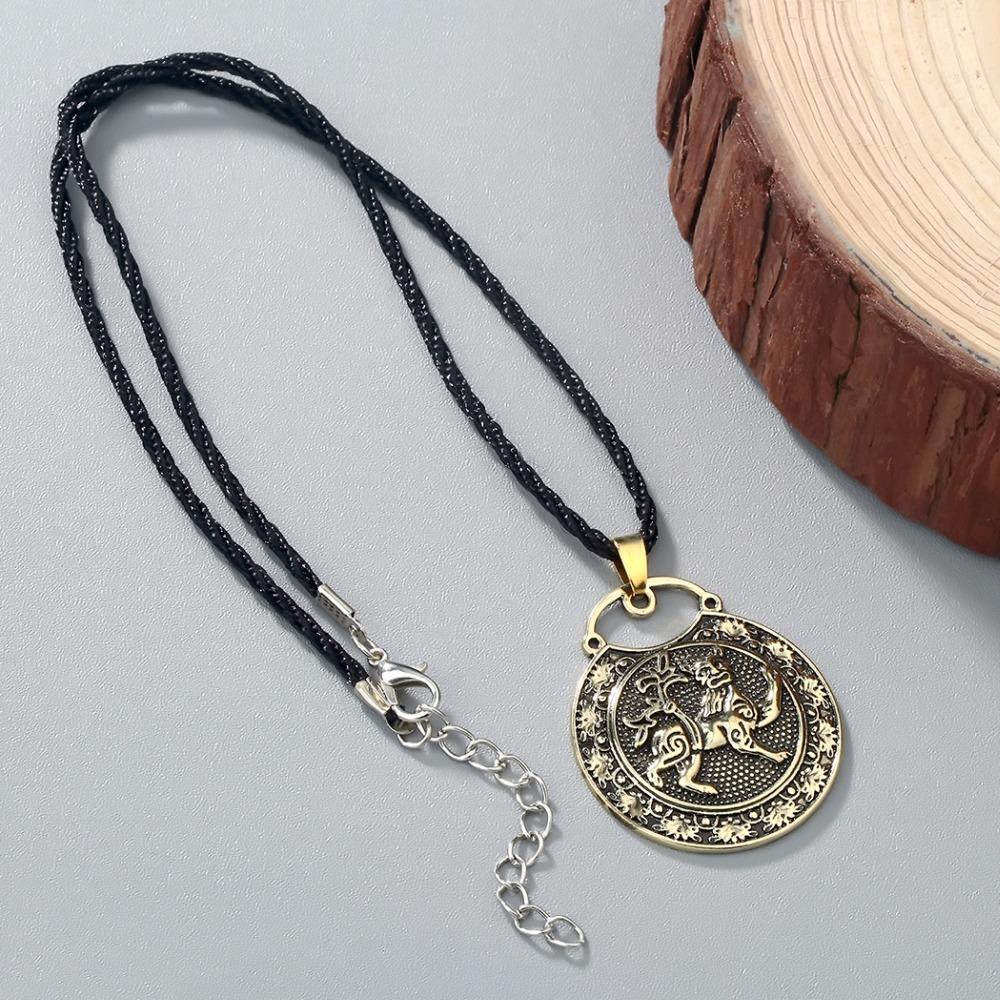 Kinitial Vintage Animal Lion Pendants & Necklaces Viking Friendship Long Necklaces Punk Style Gifts for Mens Jewelry Collier