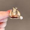 Smooth Sailing Sailboat Brooch High-end Light Luxury Elegant Feminine Brooch Suit Sweater Cardigan Corsage Accessory.