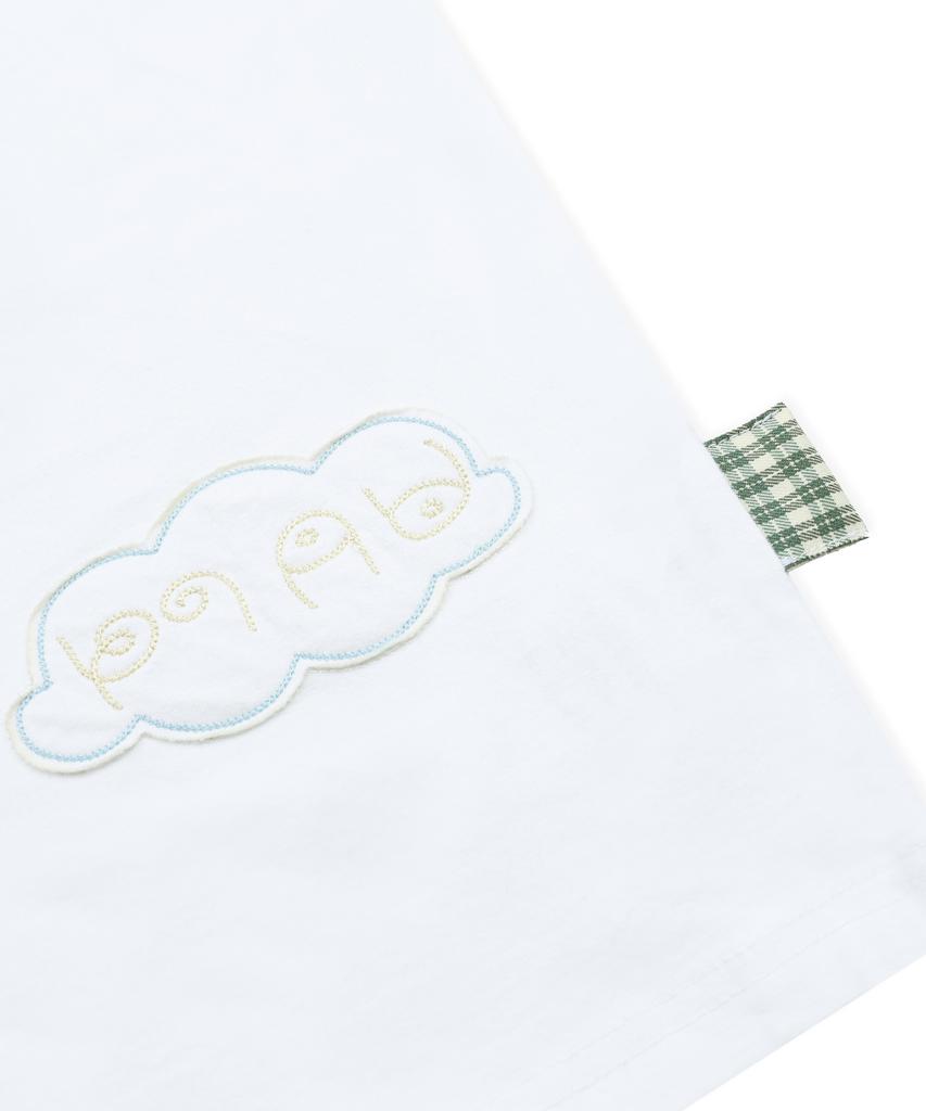 RuNaKi'Hu' Wxt099 Kumo Tomato Check Applique T-Shirt (White)