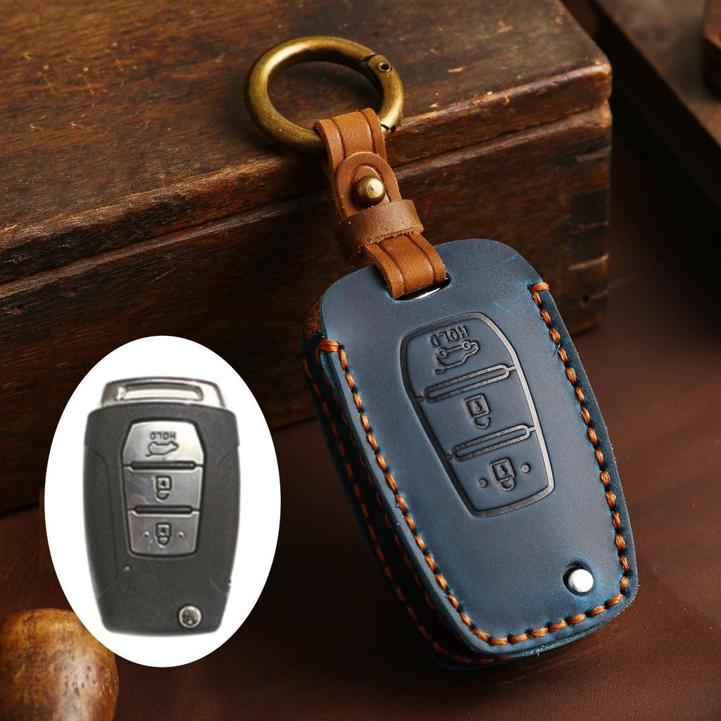 Car Key Cover Is Suitable for Korean Ssangyong Car Special Key Bag Protective Case Buckle Leather