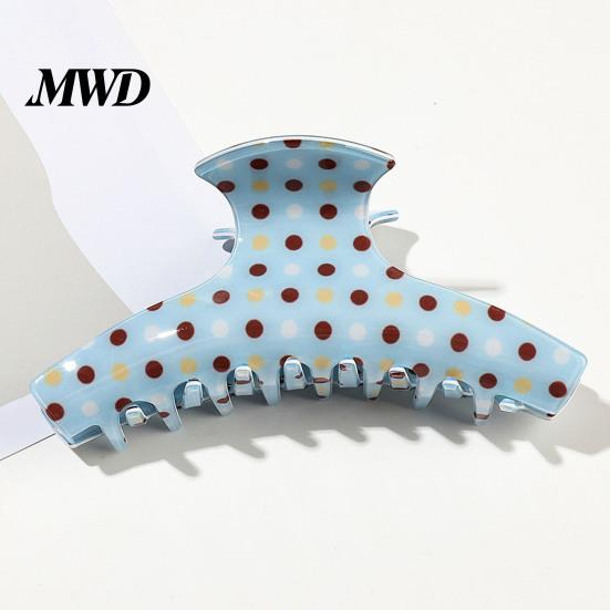 Large Hair Clip for Women Back Head Claw, Strong Bite Force Clip, Dot Print Grip Anti-Slip Teeth Accessory Daily Wear Summer Style