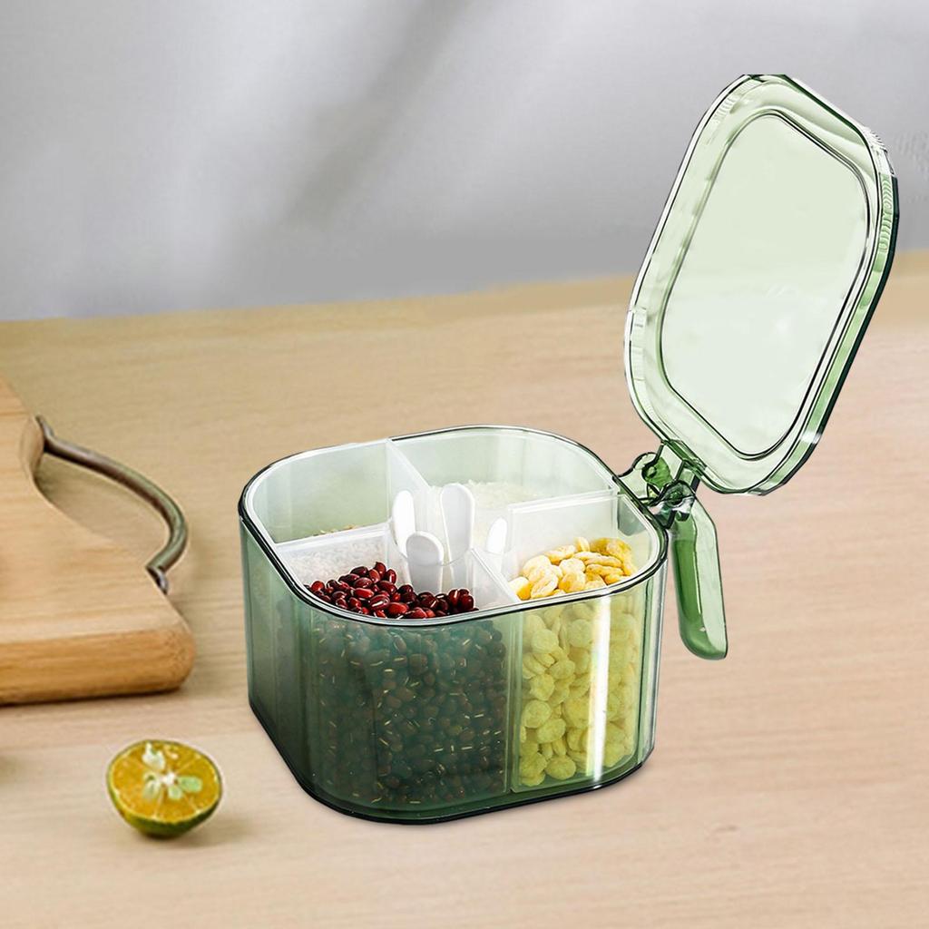 Seasoning Box Practical 4 Storage Compartments for Dining Table Pepper Salt