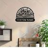 Customizable Rustic Floral Metal Wall Art Personalized Name Sign Hot Sale for Living Room Bedroom Office Holiday Decor