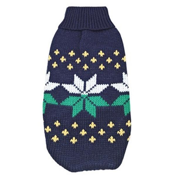 Vánoční svetr pro psy a kočky tmavě modrá vločka